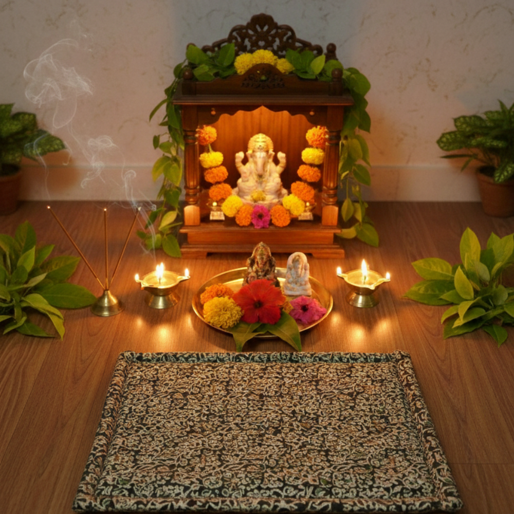 Hand Made Korai Grass Soft Puja Asan