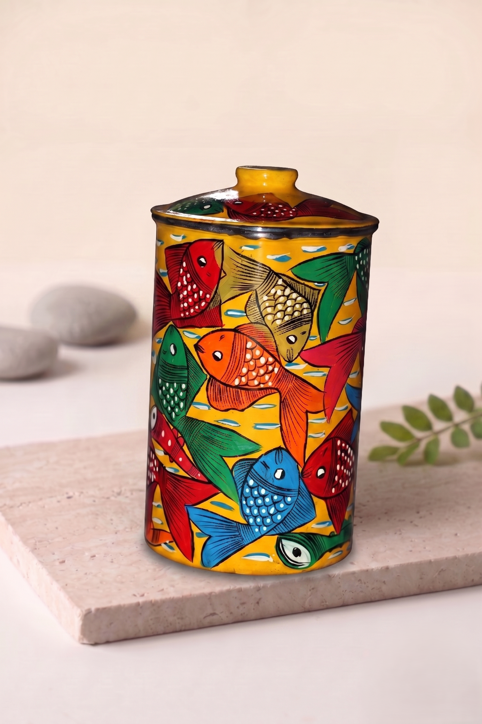 Hand-Painted Pattachitra Jug – A Fusion of Art (Stainless steel)
