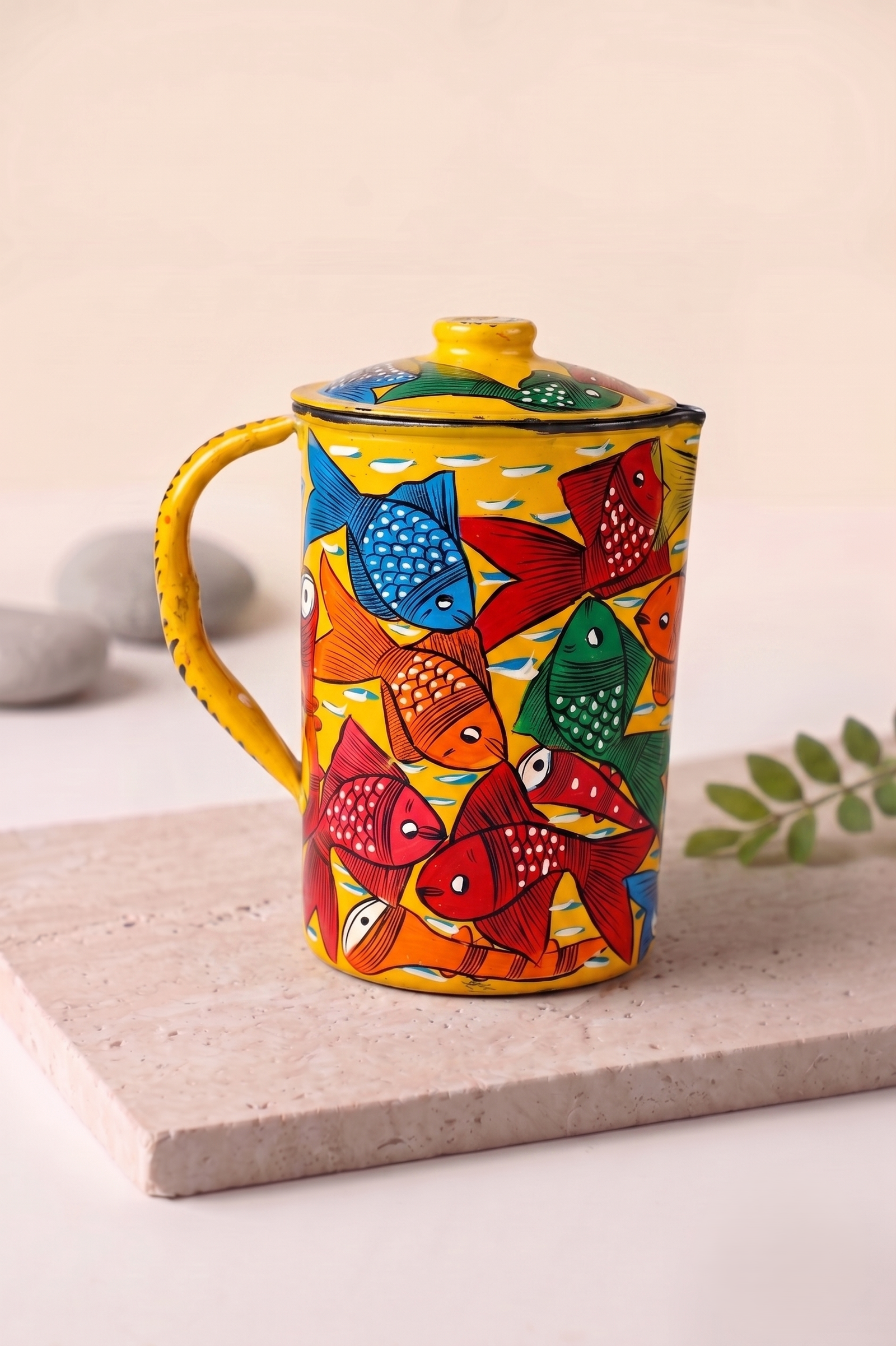 Hand-Painted Pattachitra Jug – A Fusion of Art (Stainless steel)