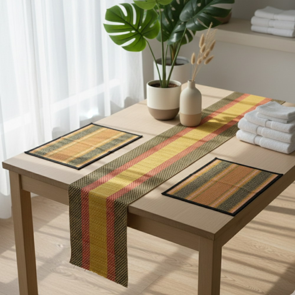 Handcrafted Korai Grass Table Mat & Runner Set