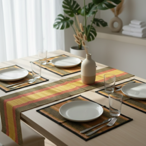 Handcrafted Korai Grass Table Mat & Runner Set