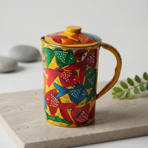 Hand-Painted Pattachitra Jug – A Fusion of Art (Stainless steel)