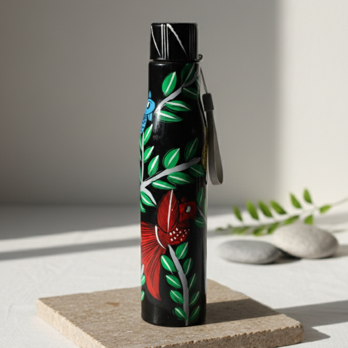 Hand-Painted Pattachitra Stainless Steel Water Bottle