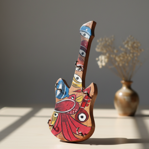 Hand-Painted Pattachitra Key Holder (Wood)