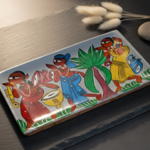 Hand-Painted Pattachitra Wooden Platter