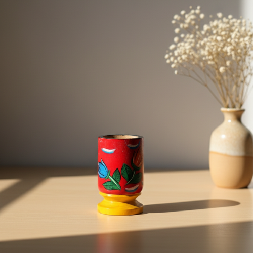 Hand-Painted Pattachitra Pen Stand (Wood)