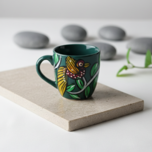 Hand-Painted Pattachitra Ceramic Cup Traditional Indian Art