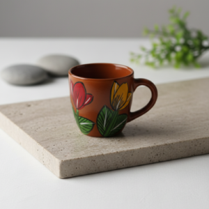 Hand-Painted Pattachitra Ceramic Cup Traditional Indian Art