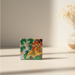 Hand-Painted Pattachitra Coasters (Wood)