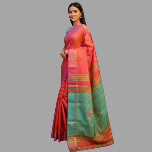 Exquisite Bishnupuri Silk Saree