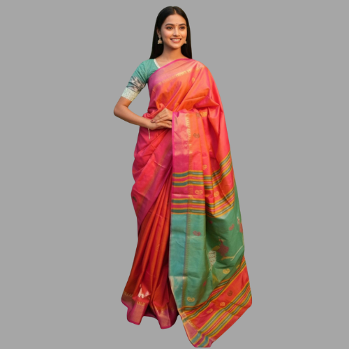 Exquisite Bishnupuri Silk Saree