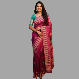 Royal Mauve Bishnupuri Silk Saree with Intricate Zari Weaving