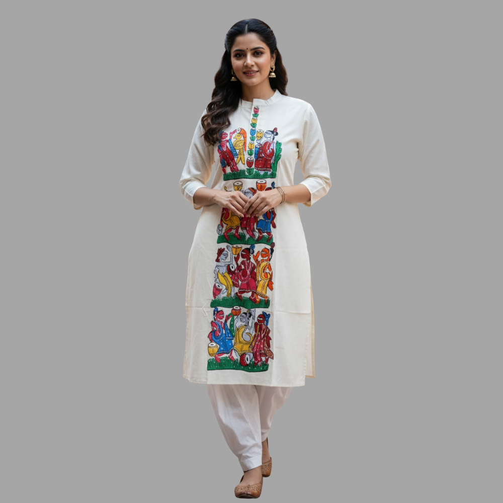 Hand-Painted Pattachitra Kurti/Tops