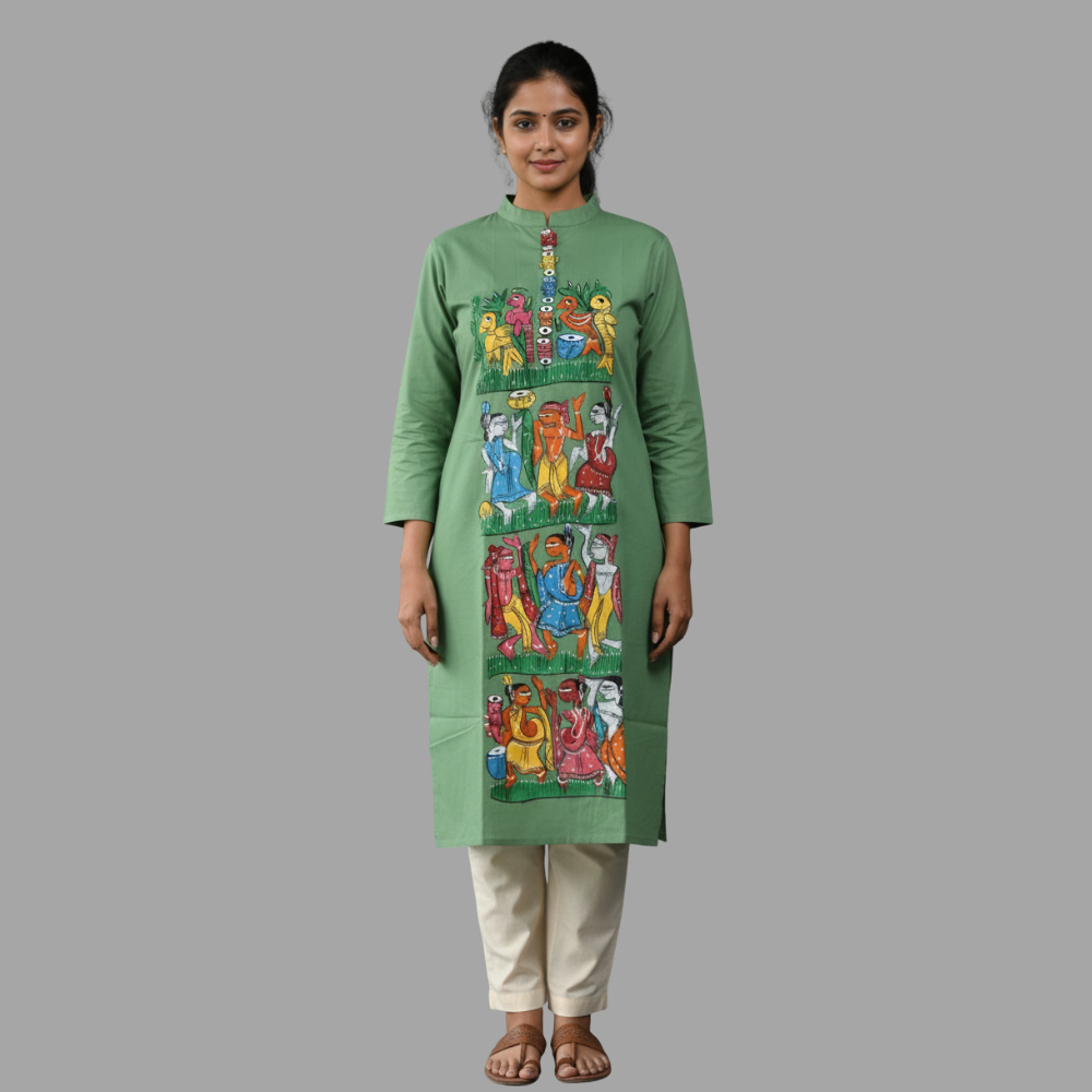 Hand-Painted Pattachitra Kurti/Tops
