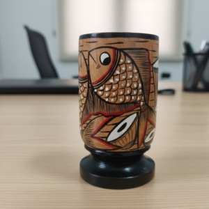 Hand-Painted Pattachitra Pen Stand (Wood)