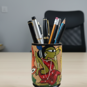 Hand-Painted Pattachitra Pen Stand (Wood)