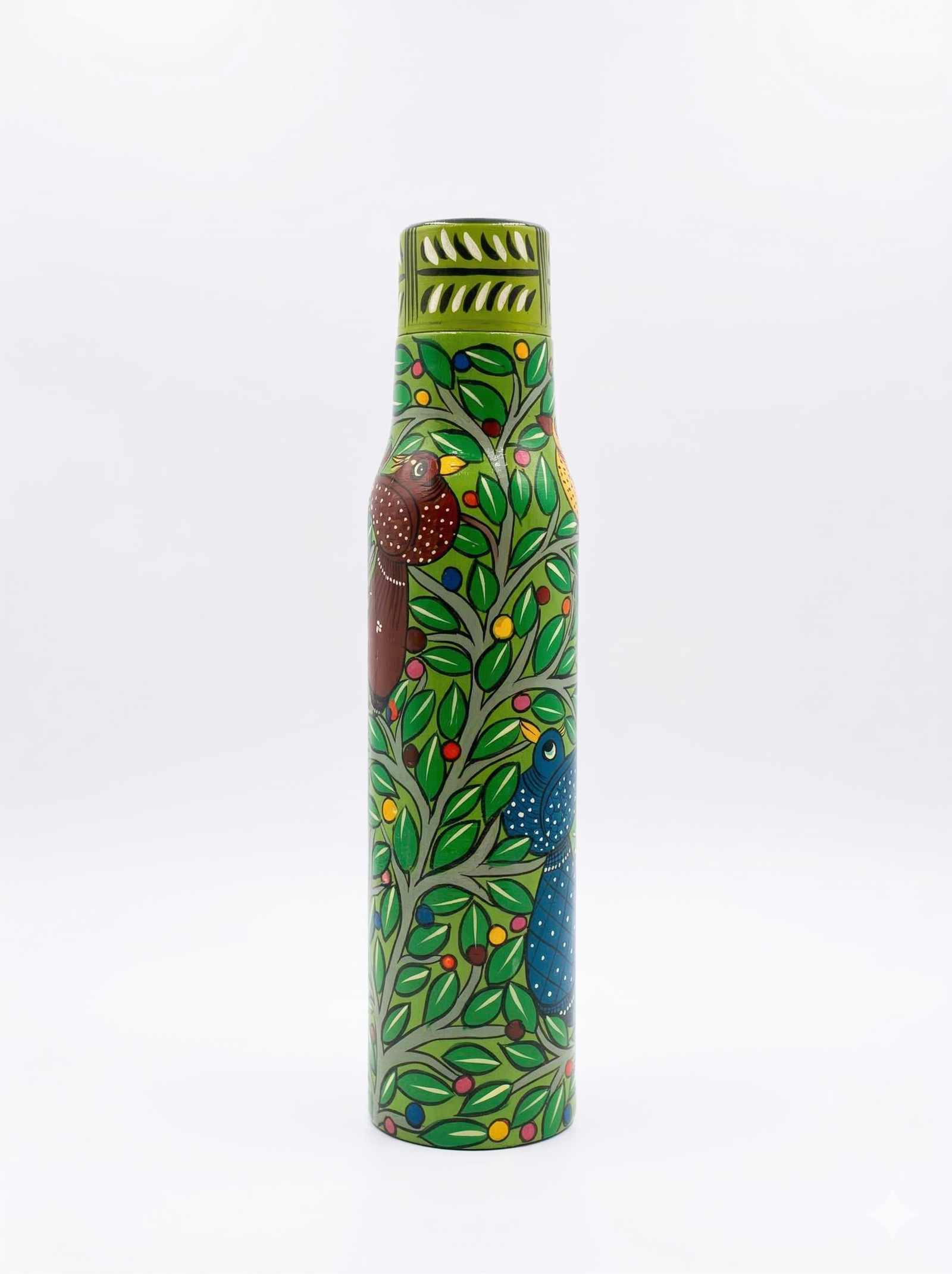 Hand-Painted Pattachitra Stainless Steel Water Bottle