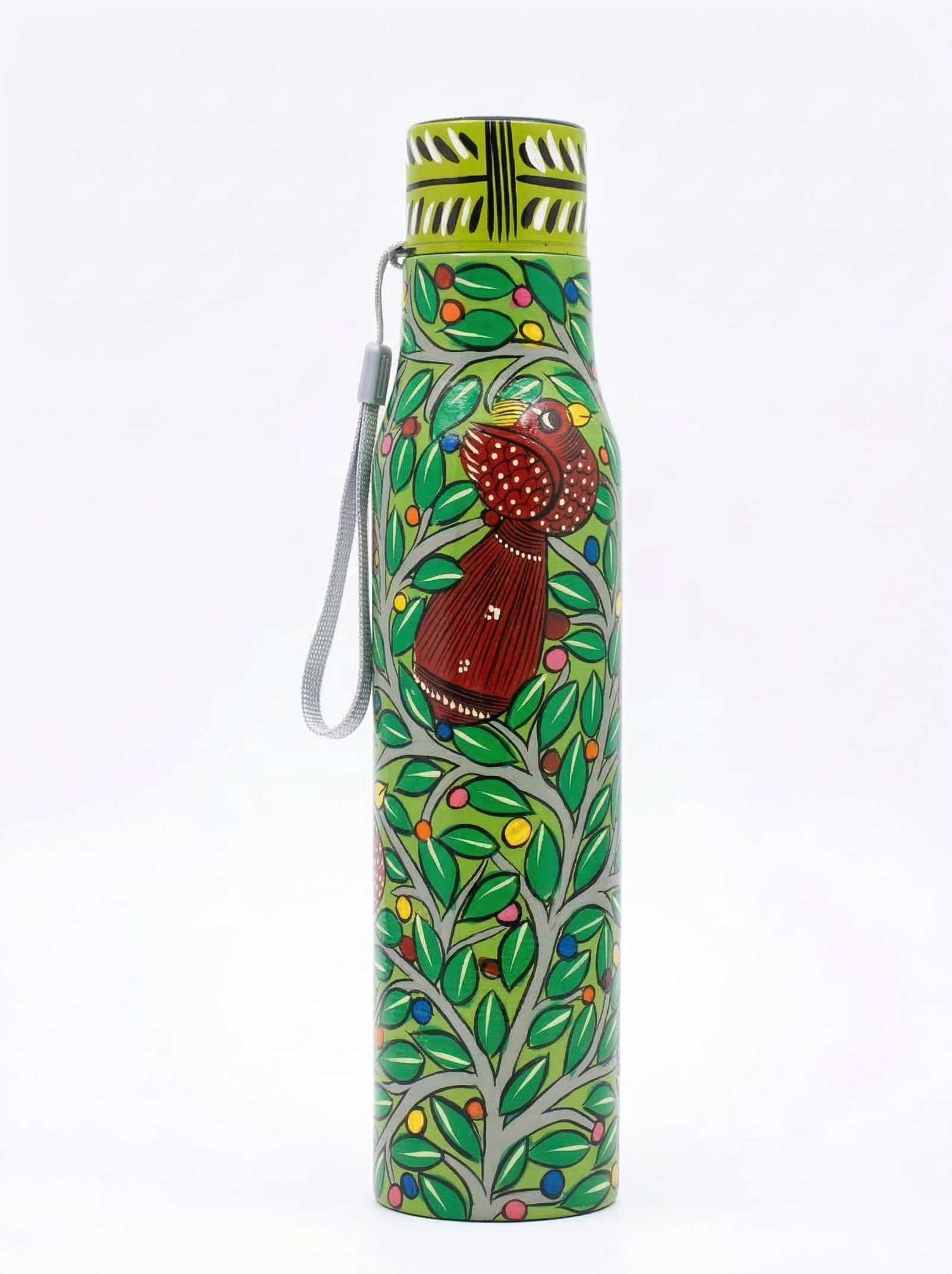 Hand-Painted Pattachitra Stainless Steel Water Bottle