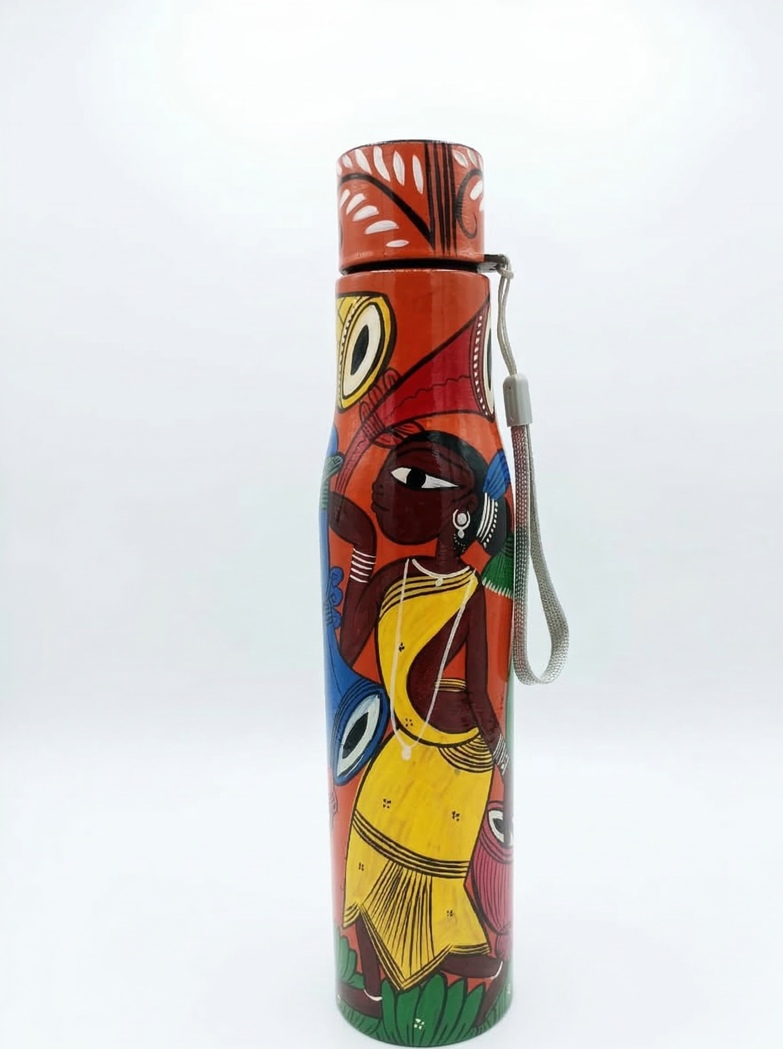 Hand-Painted Pattachitra Stainless Steel Water Bottle