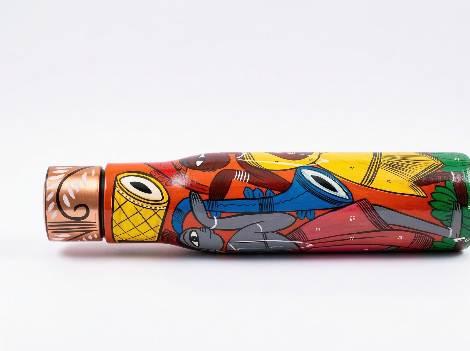 Hand-Painted Pattachitra Stainless Steel Water Bottle