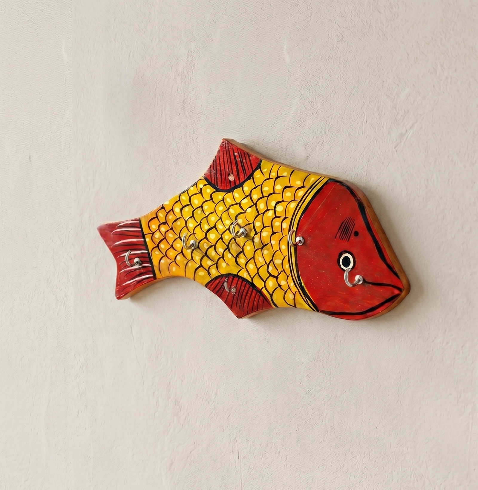 Hand-Painted Pattachitra Key Holder (Wood)